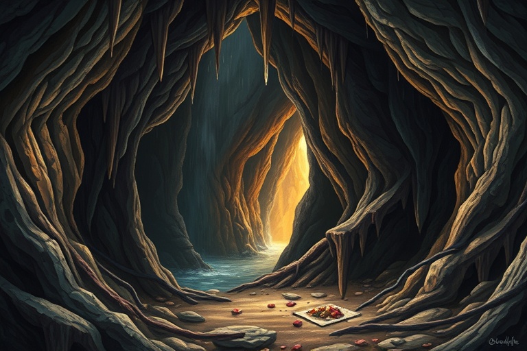 INSIDE A SMALL CAVE